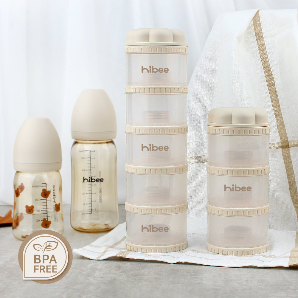 HiBee Stackable Milk Powder Dispenser – 3 or 5 tier Compartments - Umma Bear Shop