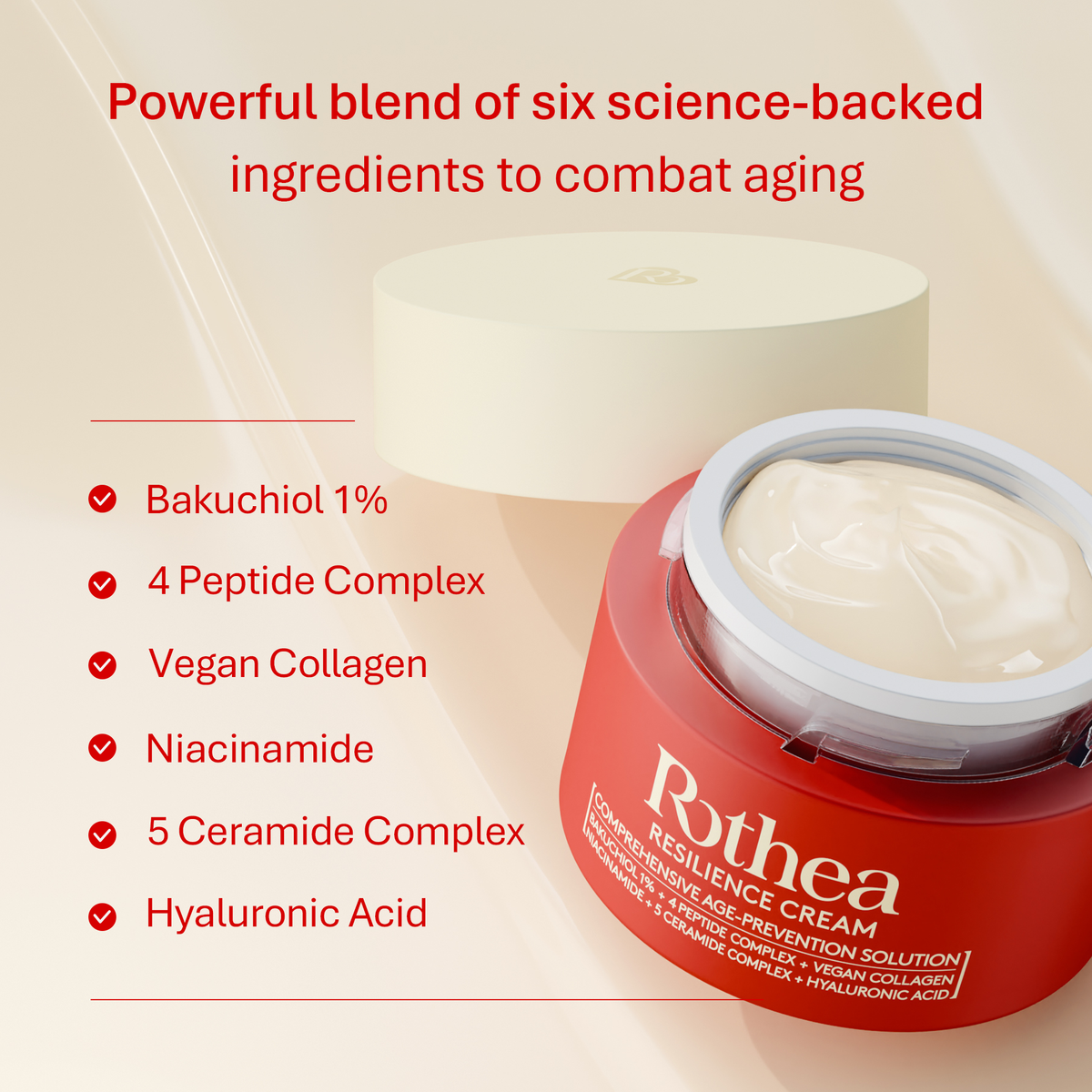 Rothea Resilience Cream – Bakuchiol, Peptides & Ceramides 50ml