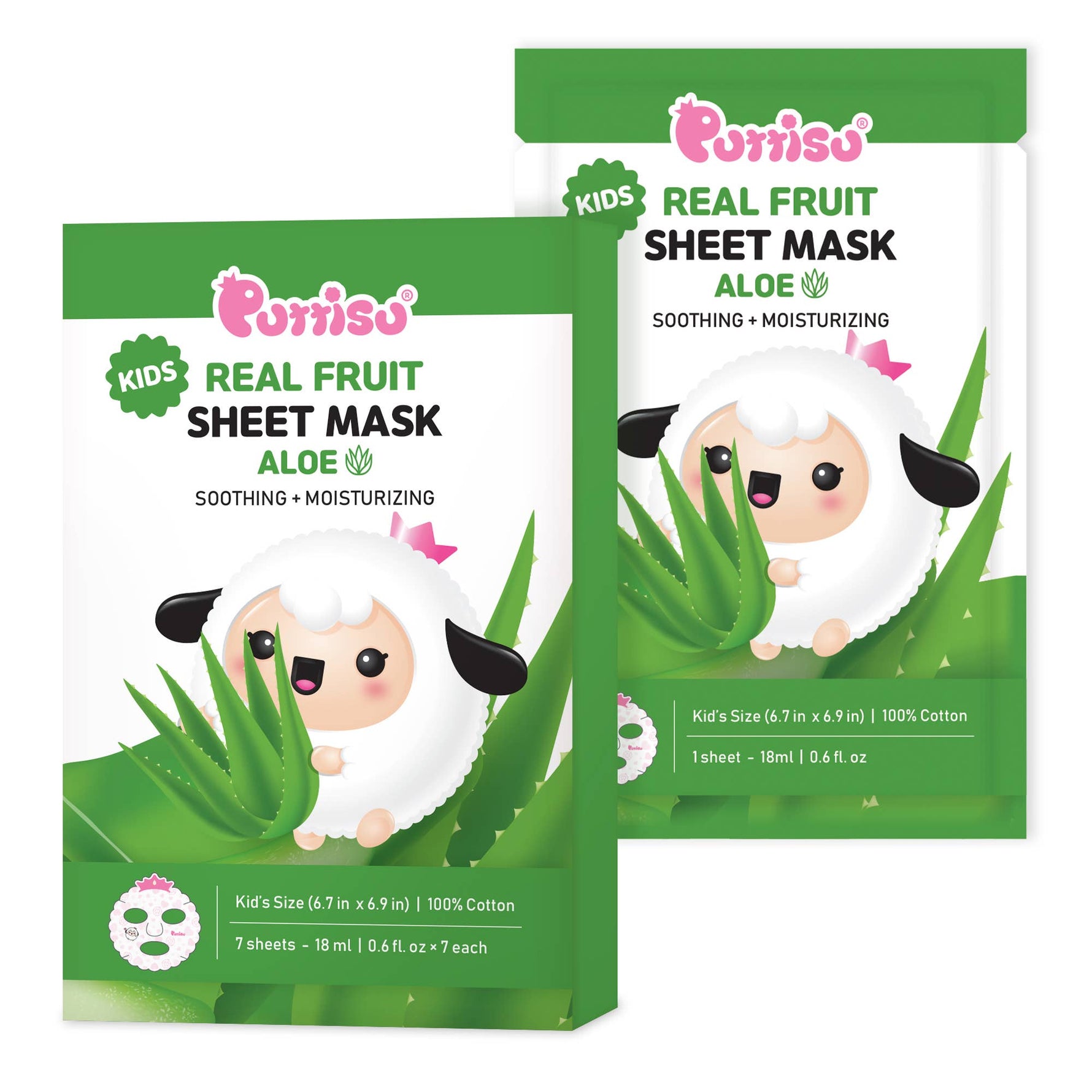 Puttisu Real Fruits Facial Mask Sheets (7-Sheet Set) - Umma Bear Shop