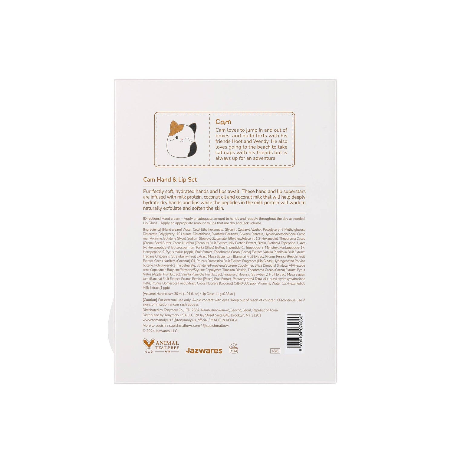 Squishmallows x TONYMOLY Cam Hand & Lip Set