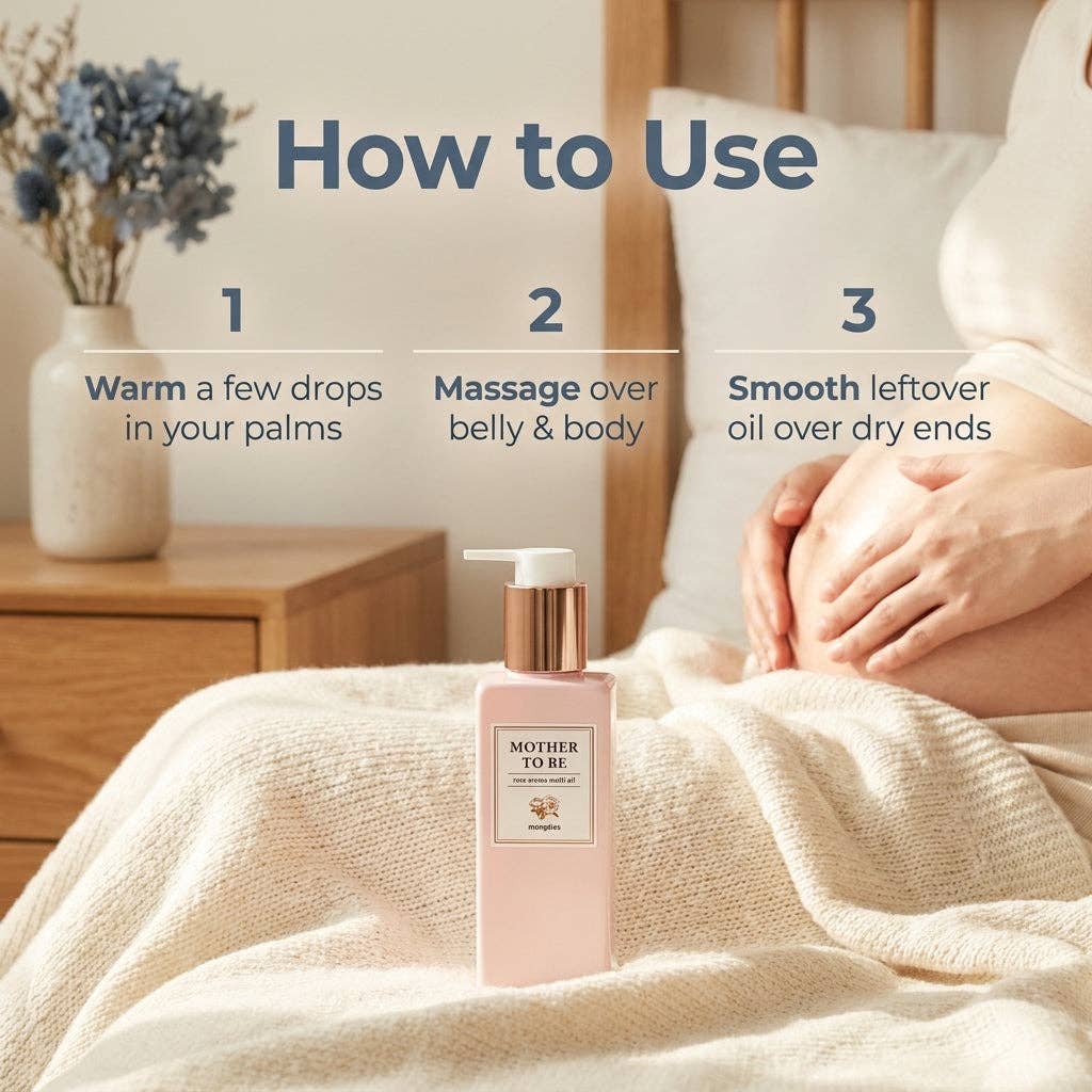 Mongdies Maternity Nourishing Body Oil | Lightweight Body & Belly Oil (200ml)