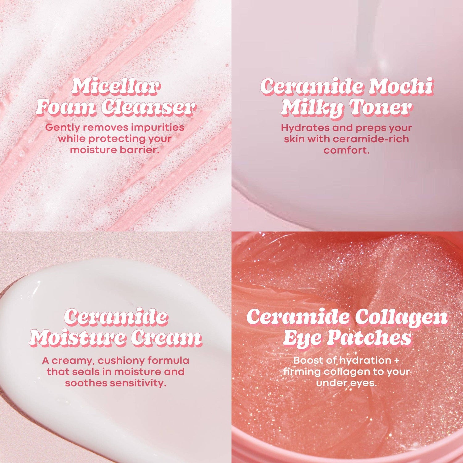 Mochi Ceramide Essentials Skincare Set – 4-Piece Korean Barrier Repair & Hydration Kit