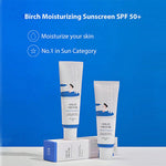 Round Lab Birch Juice Moisturizing Sun Cream SPF 50+ with blue packaging.