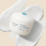 Goongbe Pri-mume Deep Moisture Cream jar on a white towel with a beige background