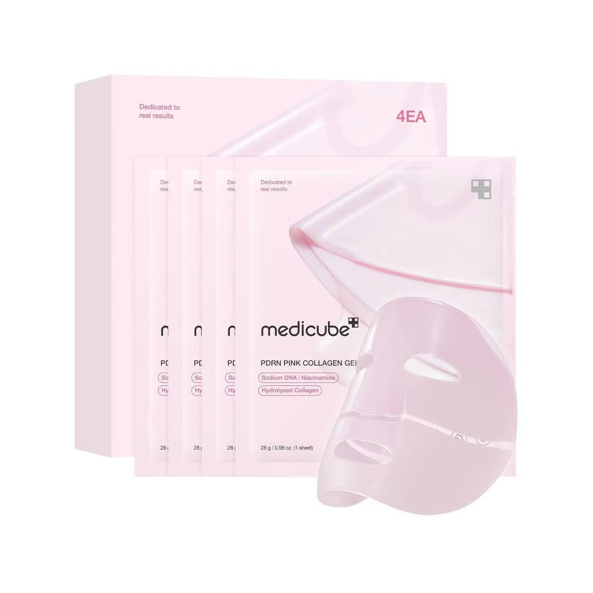 Medicube PDRN Pink Collagen Gel Mask – Hydrating Hydrogel Mask, 4-Pack