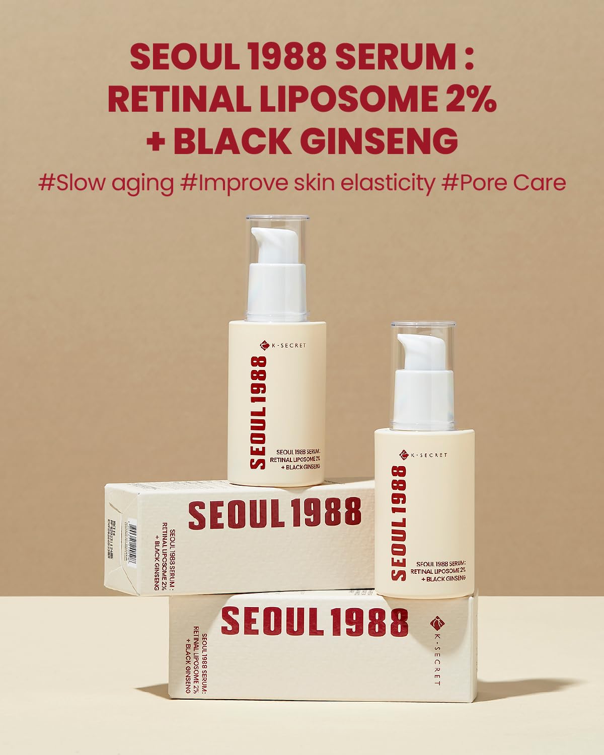 K‑Secret Seoul 1988 Serum – Retinal Liposome 2% + Black Ginseng  30ml - Umma Bear Shop