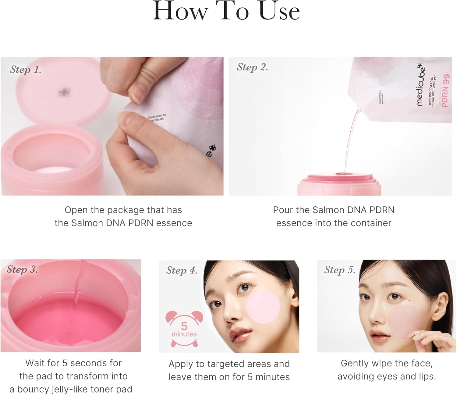 Medicube PDRN Pink Collagen Toning Gel Toner Pads (70 Pads)