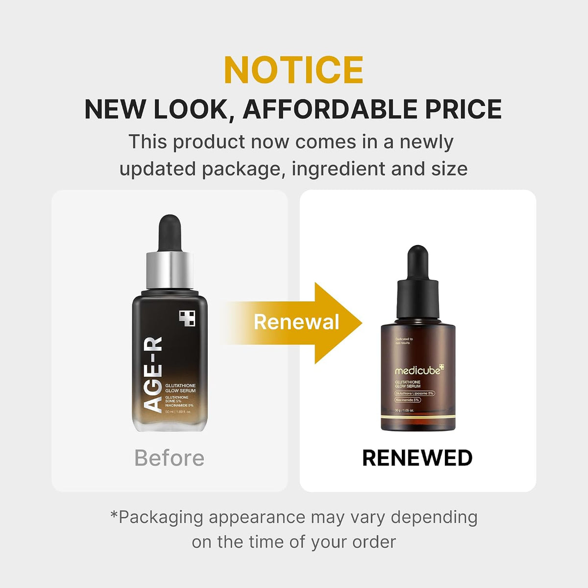 Medicube AGE-R Glutathione Glow Serum | Brightening & Firming Serum (30g)