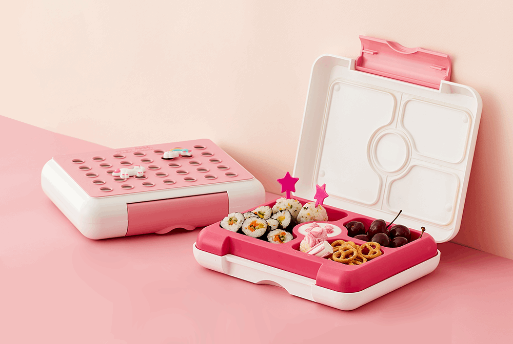 Kids Silicone Divided Lunch Box with Charm