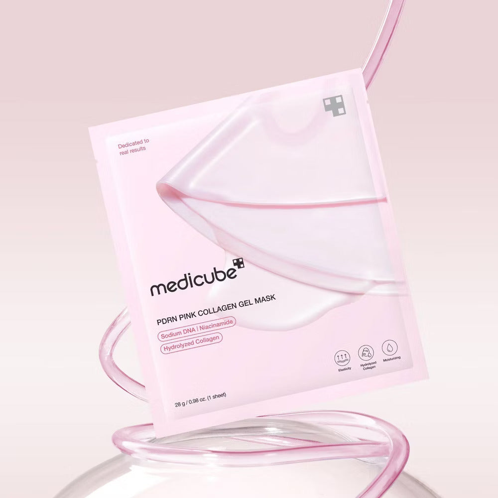 Medicube PDRN Pink Collagen Gel Mask – Hydrating Hydrogel Mask, 4-Pack