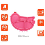 Cute Silicone Suction Divided Plate 