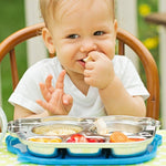 Stainless Steel Divided Plate w/Lid - Kid-Friendly Bus Shape - Umma Bear Shop