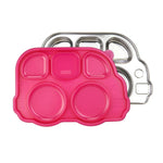 Stainless Steel Divided Plate w/Lid - Kid-Friendly Bus Shape - Umma Bear Shop
