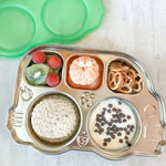 Stainless Steel Divided Plate w/Lid - Kid-Friendly Bus Shape - Umma Bear Shop